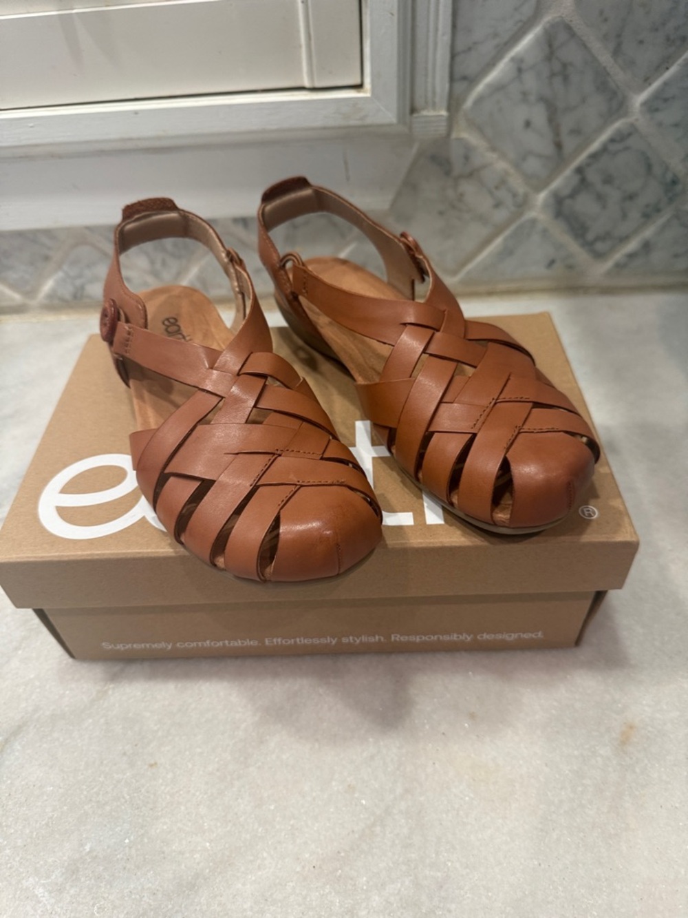 Berri Woven Casual Round Toe Slip-on Sandals
Light Brown Flat Leather Sandals